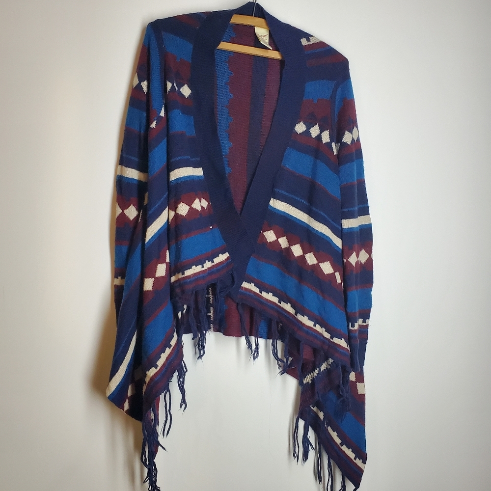 Faded Glory Cardigan with Geometric Shapes.  Size M